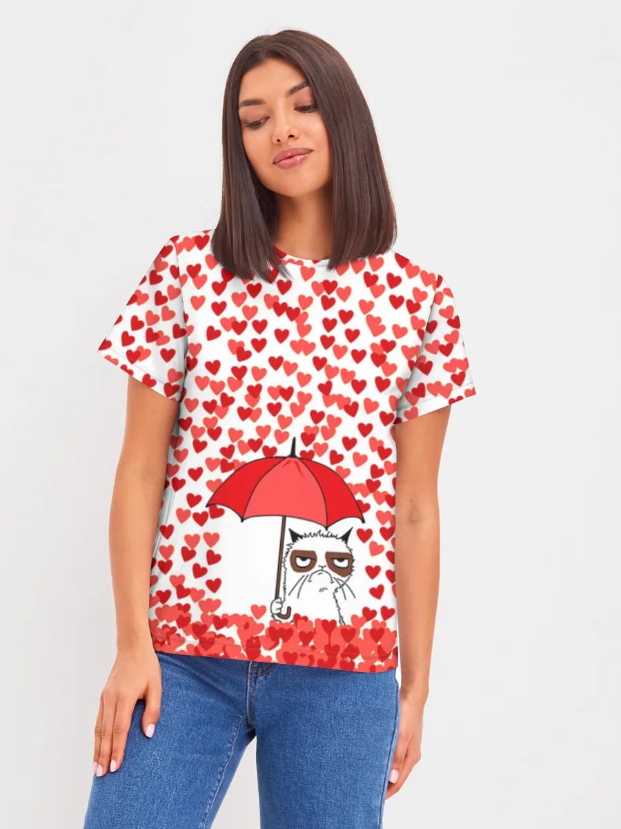 Grumpy Cat im Liebesregen
