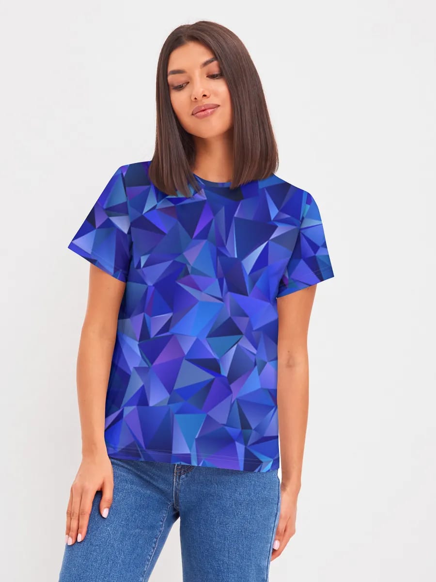 Blaue Low-Poly Kristalle