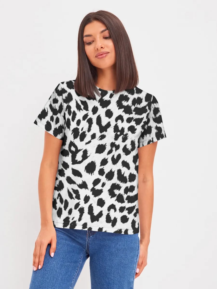 Schwarz-Weißer Leoparden-Print