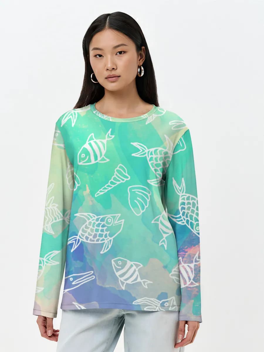 Women's long sleeve shirt. Cotton