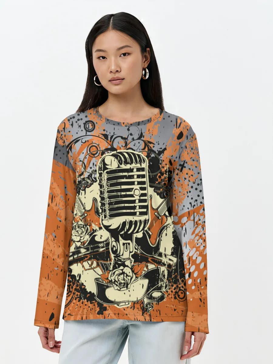 Camisa de manga larga para mujer. Algodón.