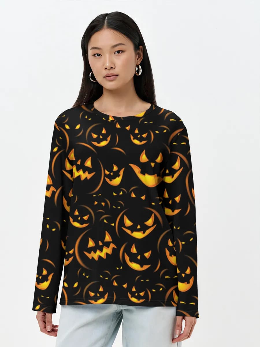 Damen Baumwoll Langarmshirt