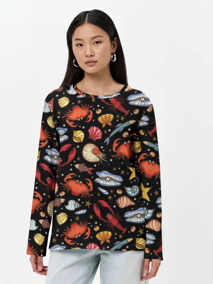 Camisa de manga larga para mujer. Algodón.