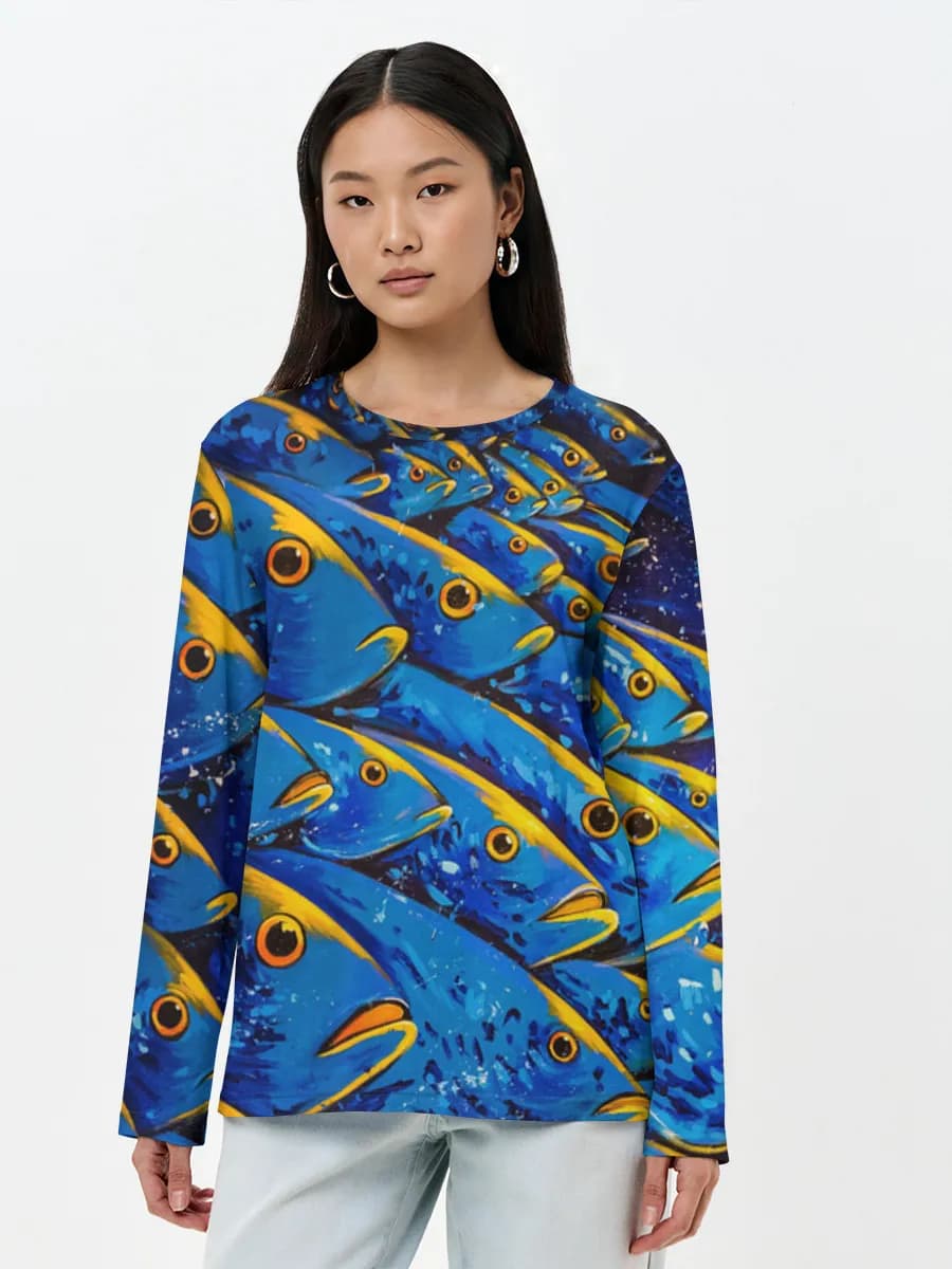 Camisa de manga larga para mujer. Algodón.