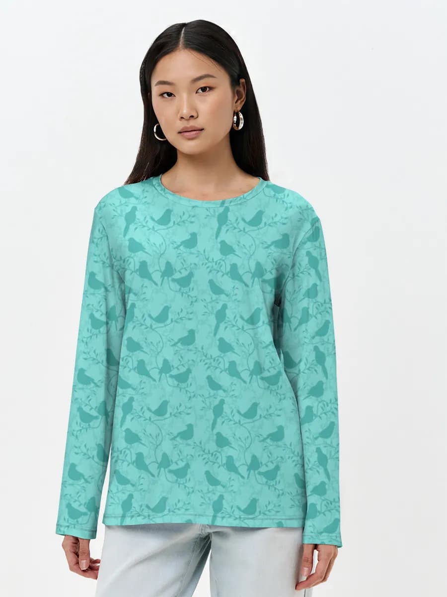 Damen Baumwoll Langarmshirt