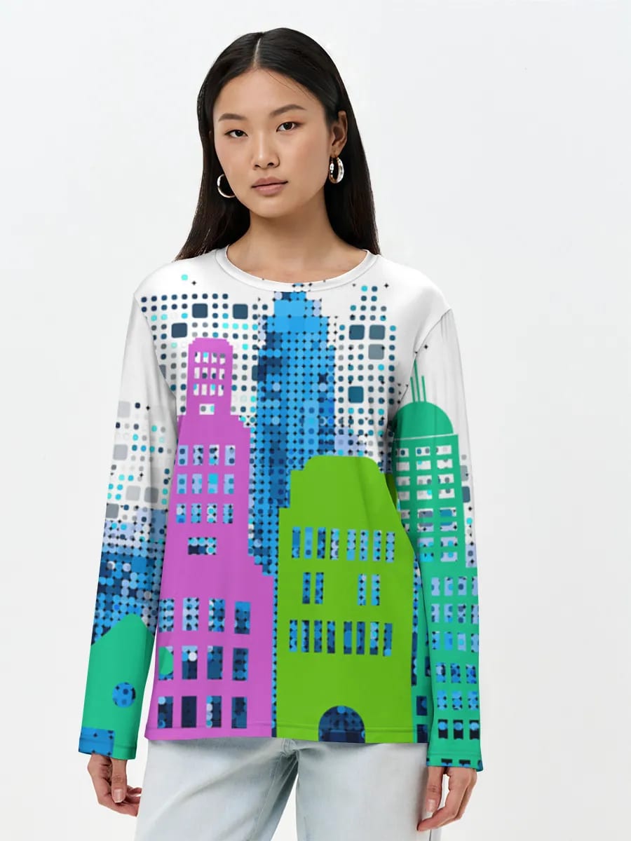 Colorful Pop City Skyline