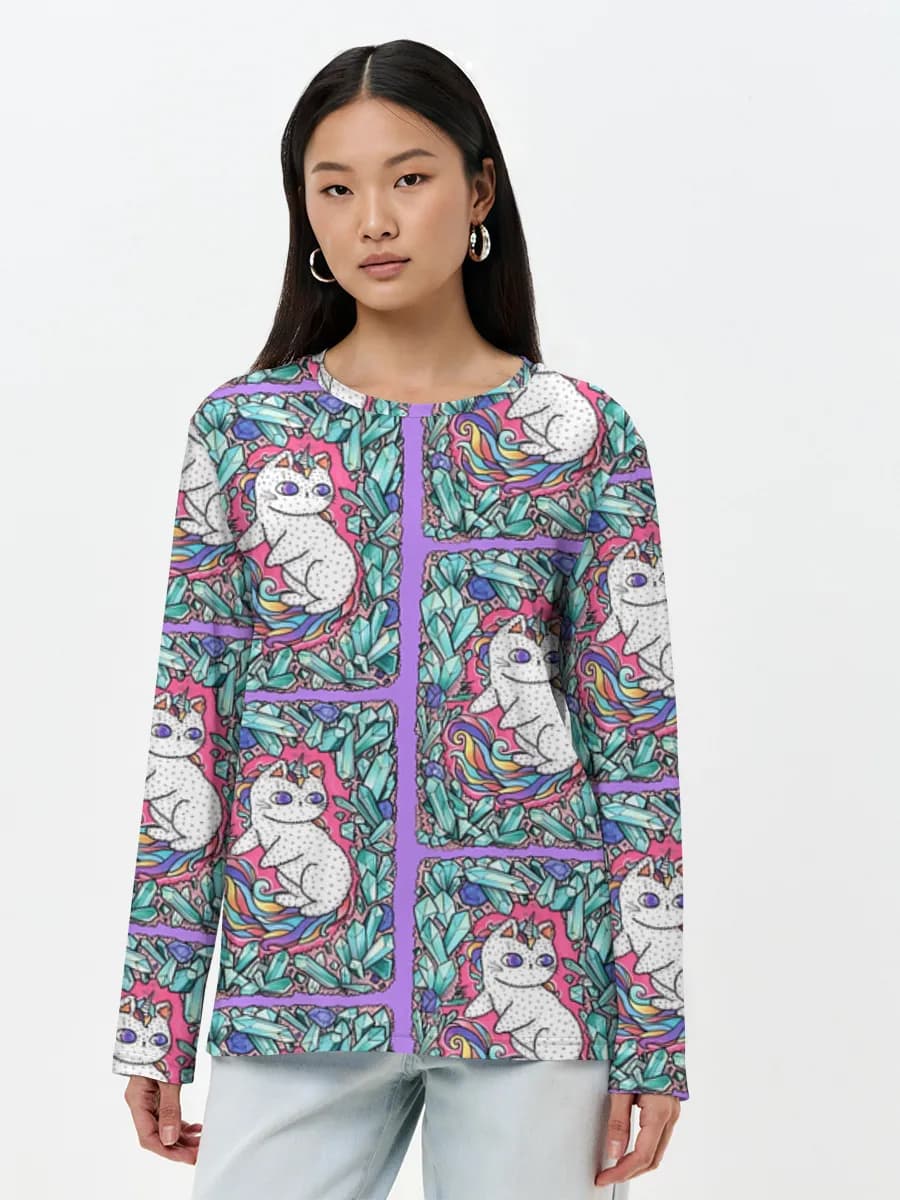 Camisa de manga larga para mujer. Algodón.