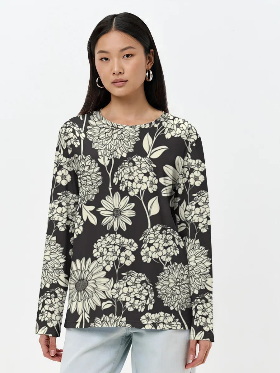 Monochrome Floral Line Art