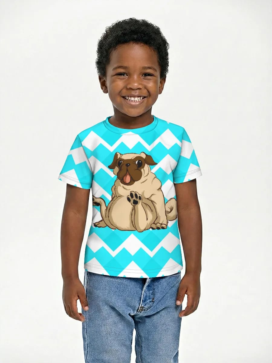 Cute Pug On Chevron