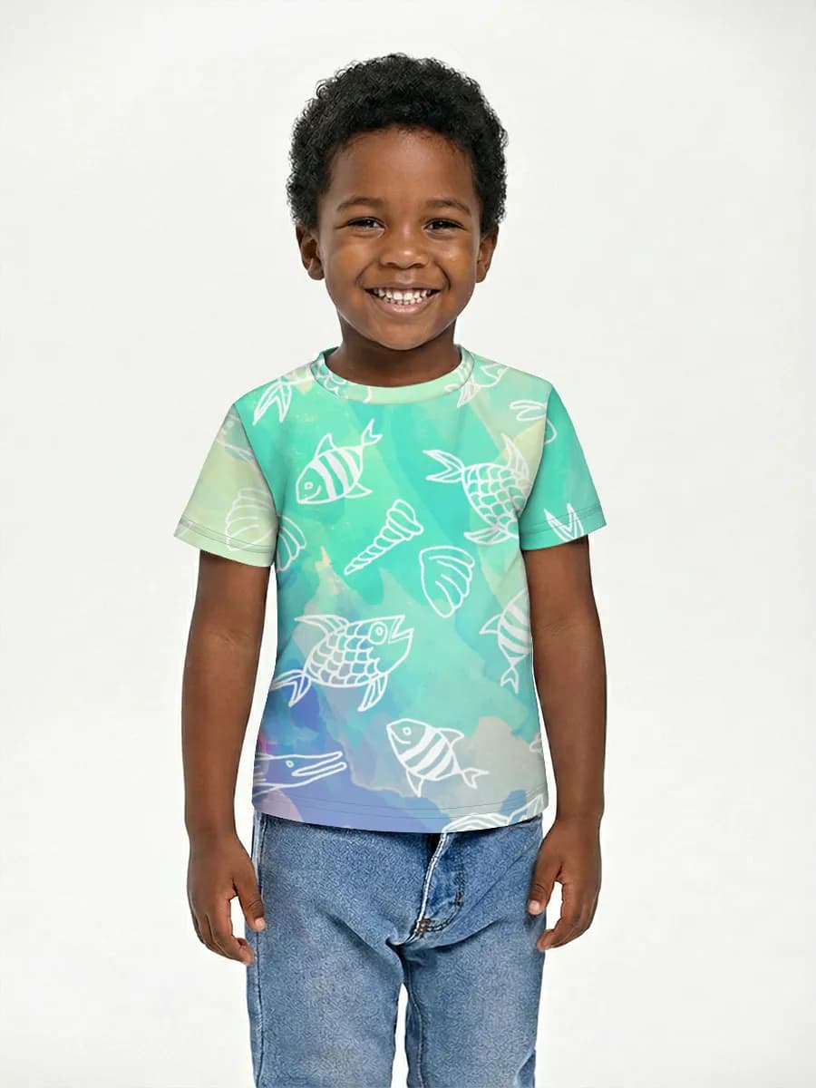 Boys' basic cotton T-shirt