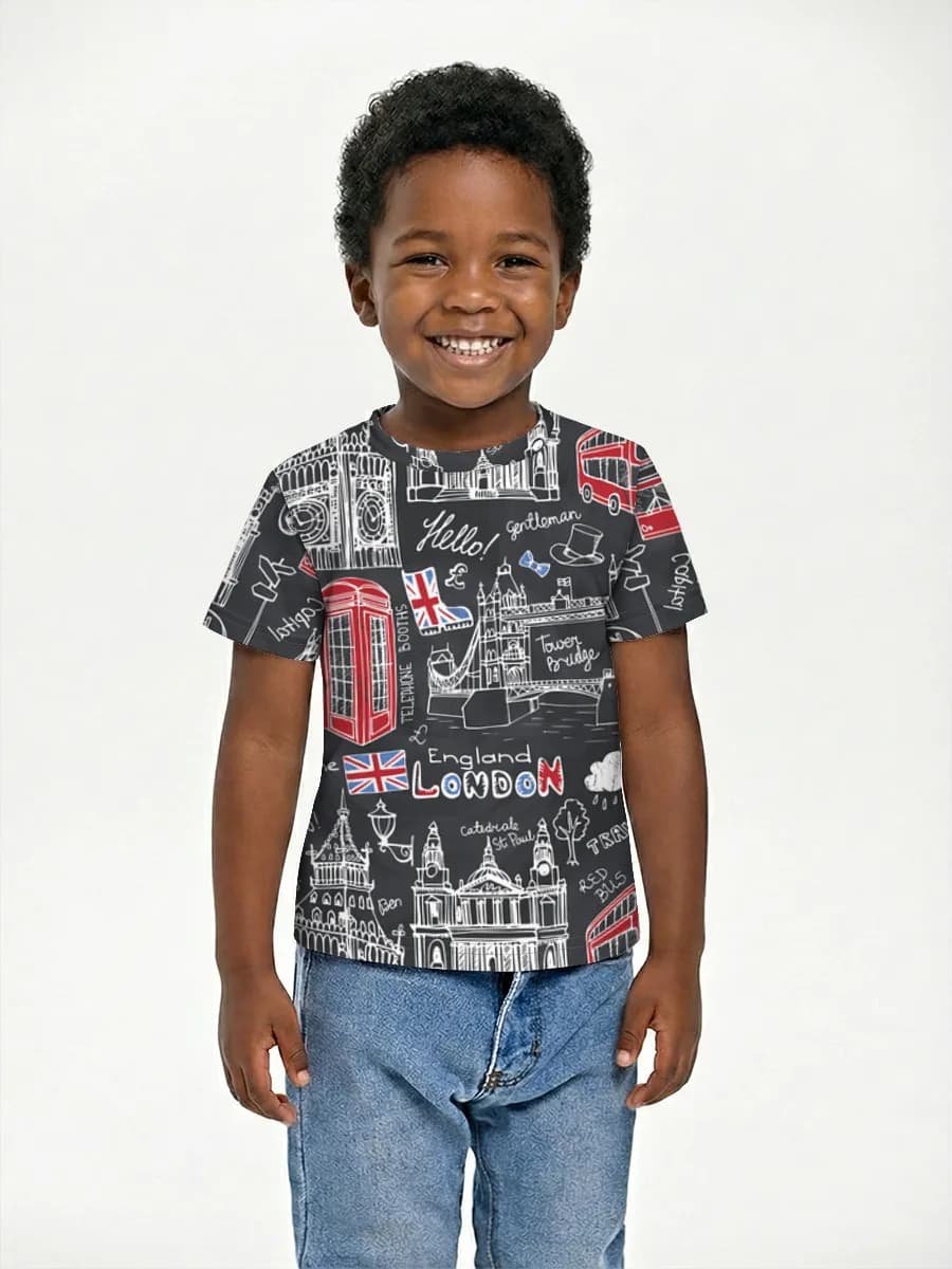 Basic Baumwoll-T-Shirt Jungen