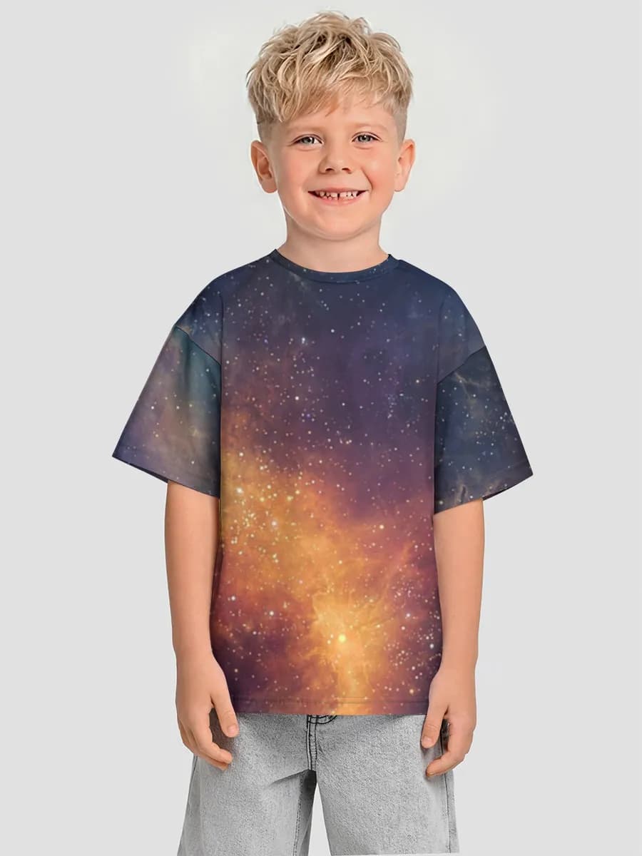 Boys' oversized cotton T-shirt