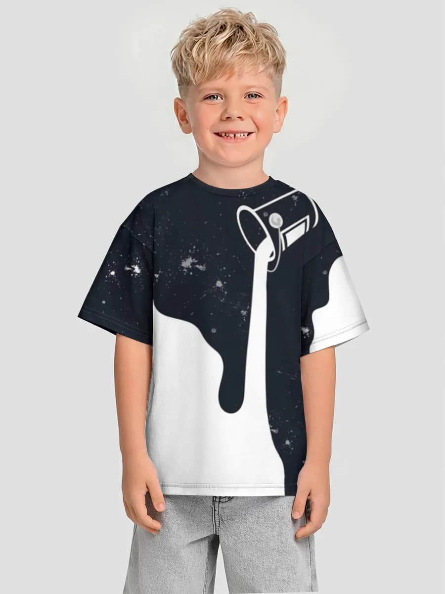 Boys' oversized cotton T-shirt
