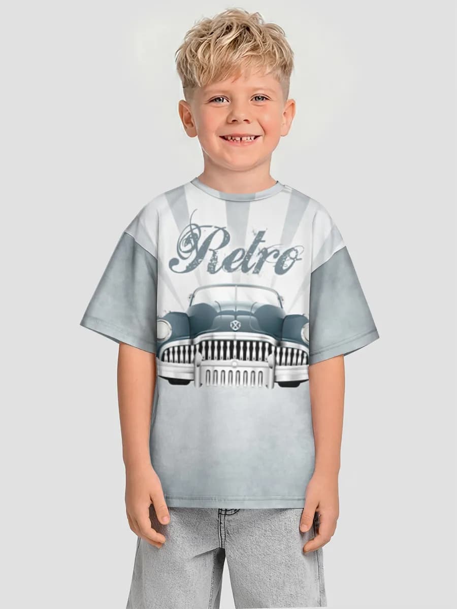 Boys' oversized cotton T-shirt