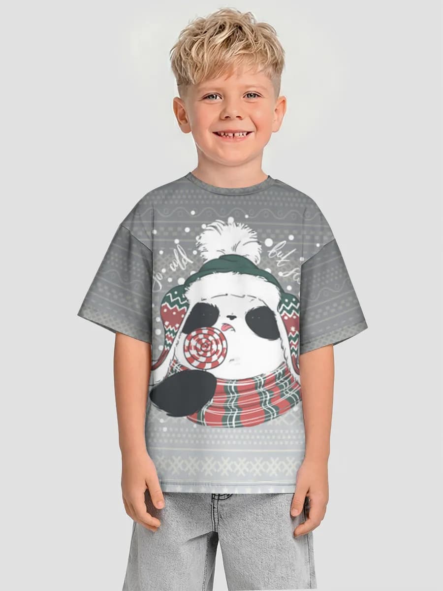 Boys' oversized cotton T-shirt