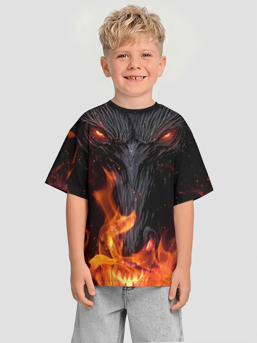 Boys' oversized cotton T-shirt