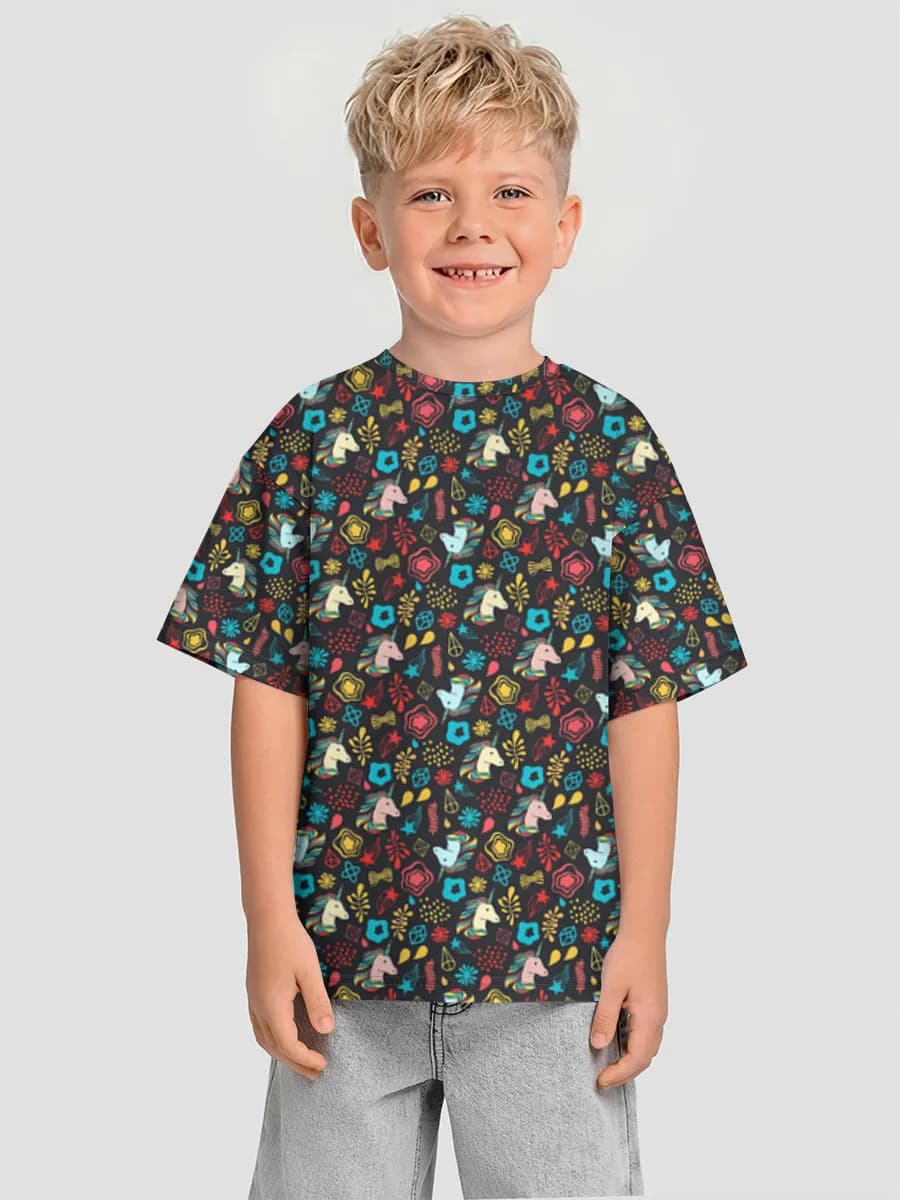 Boys' oversized cotton T-shirt
