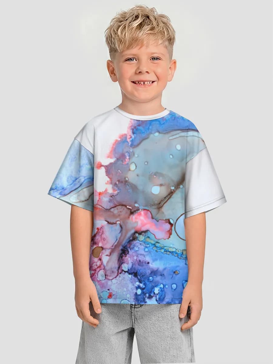 Boys' oversized cotton T-shirt