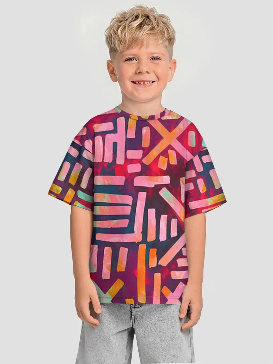 Oversized Baumwoll-T-Shirt Jungen