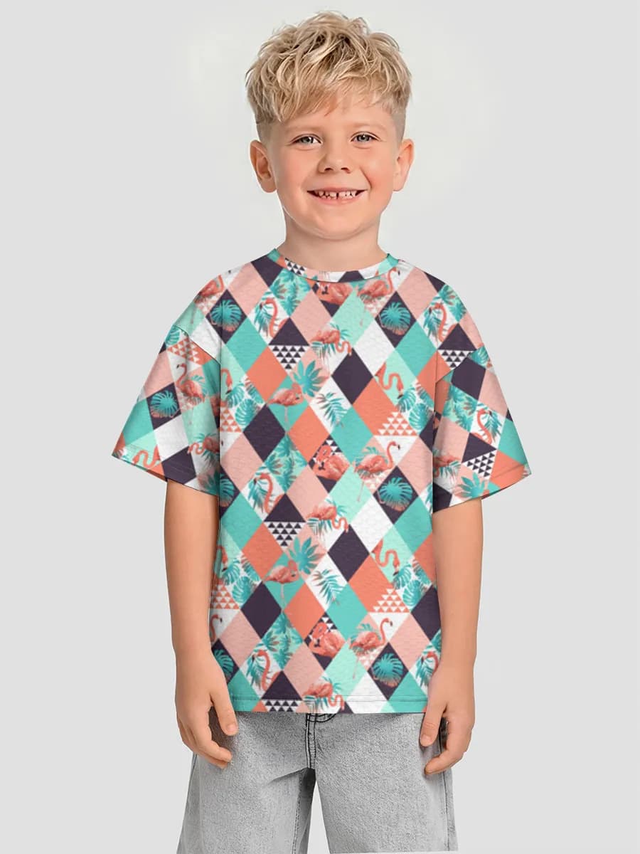 Boys' oversized cotton T-shirt