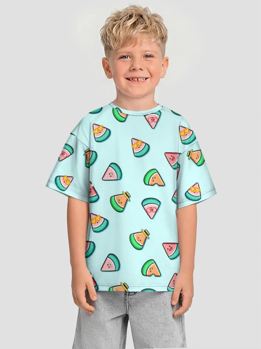 Boys' oversized cotton T-shirt