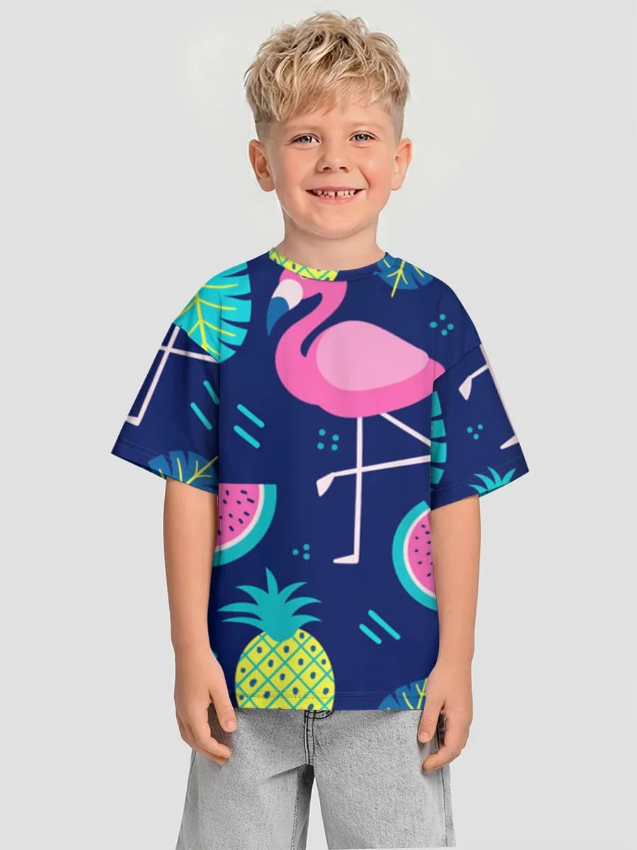 Boys' oversized cotton T-shirt