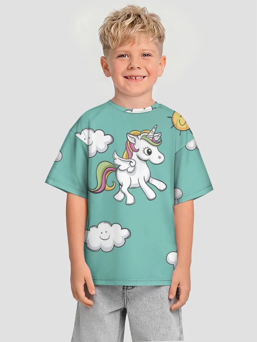 Oversized Baumwoll-T-Shirt Jungen