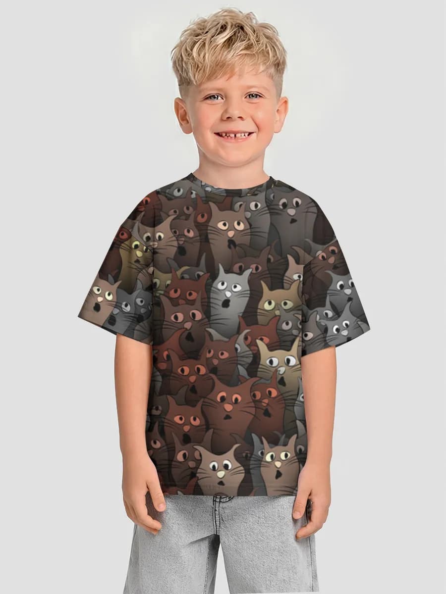 Boys' oversized cotton T-shirt