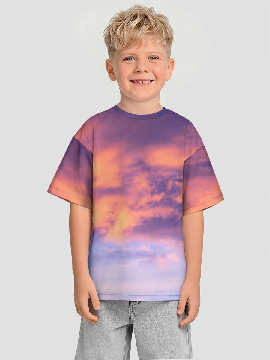 Boys' oversized cotton T-shirt