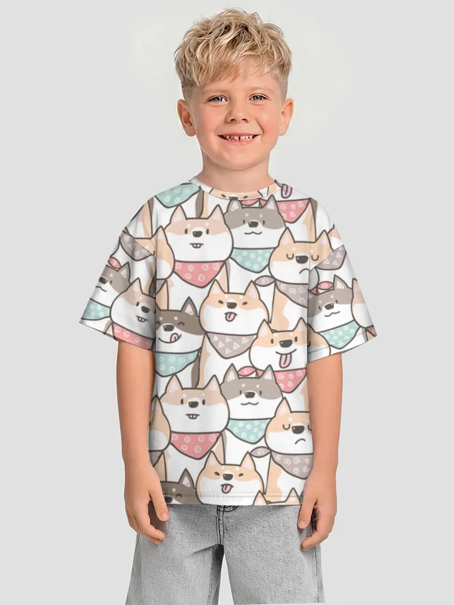 Boys' oversized cotton T-shirt
