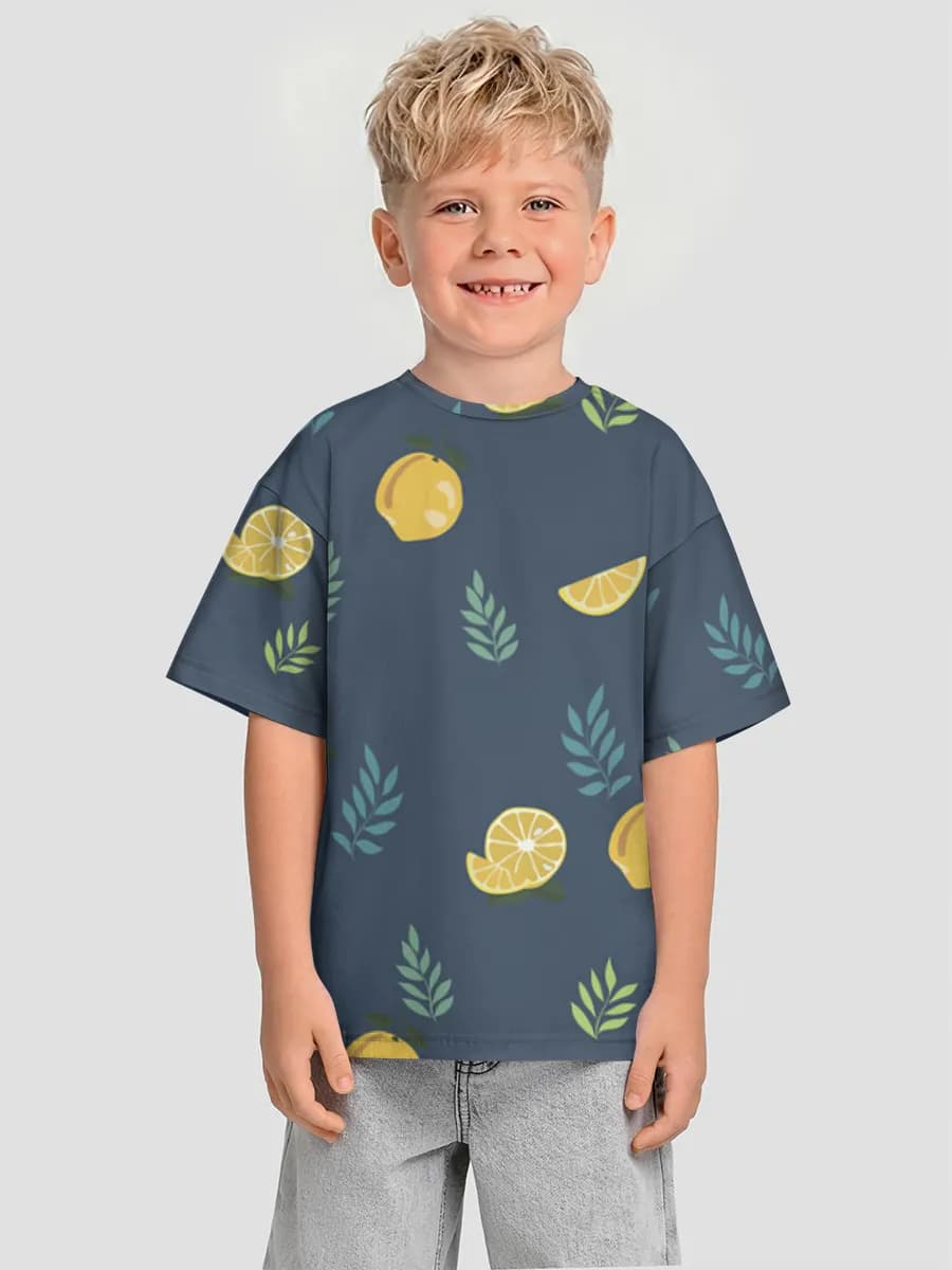 Boys' oversized cotton T-shirt