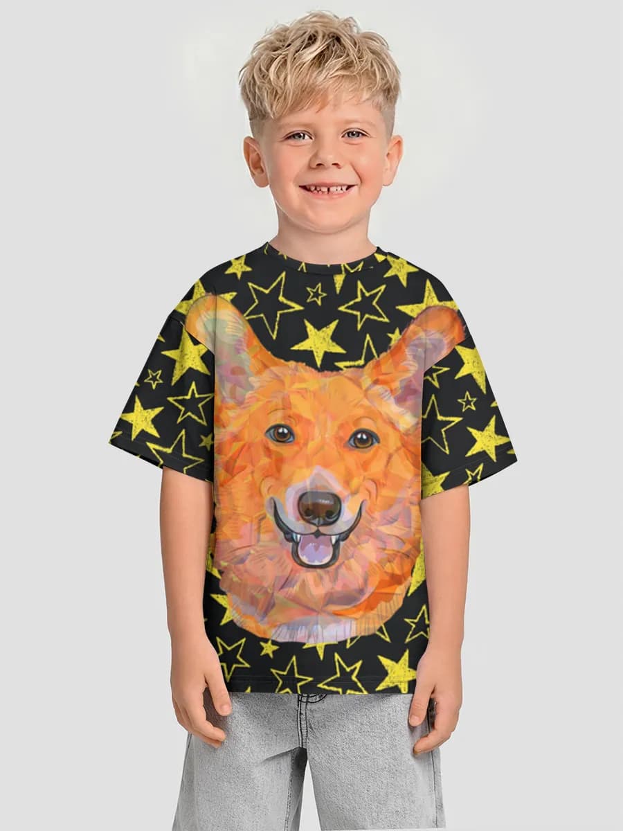 Boys' oversized cotton T-shirt