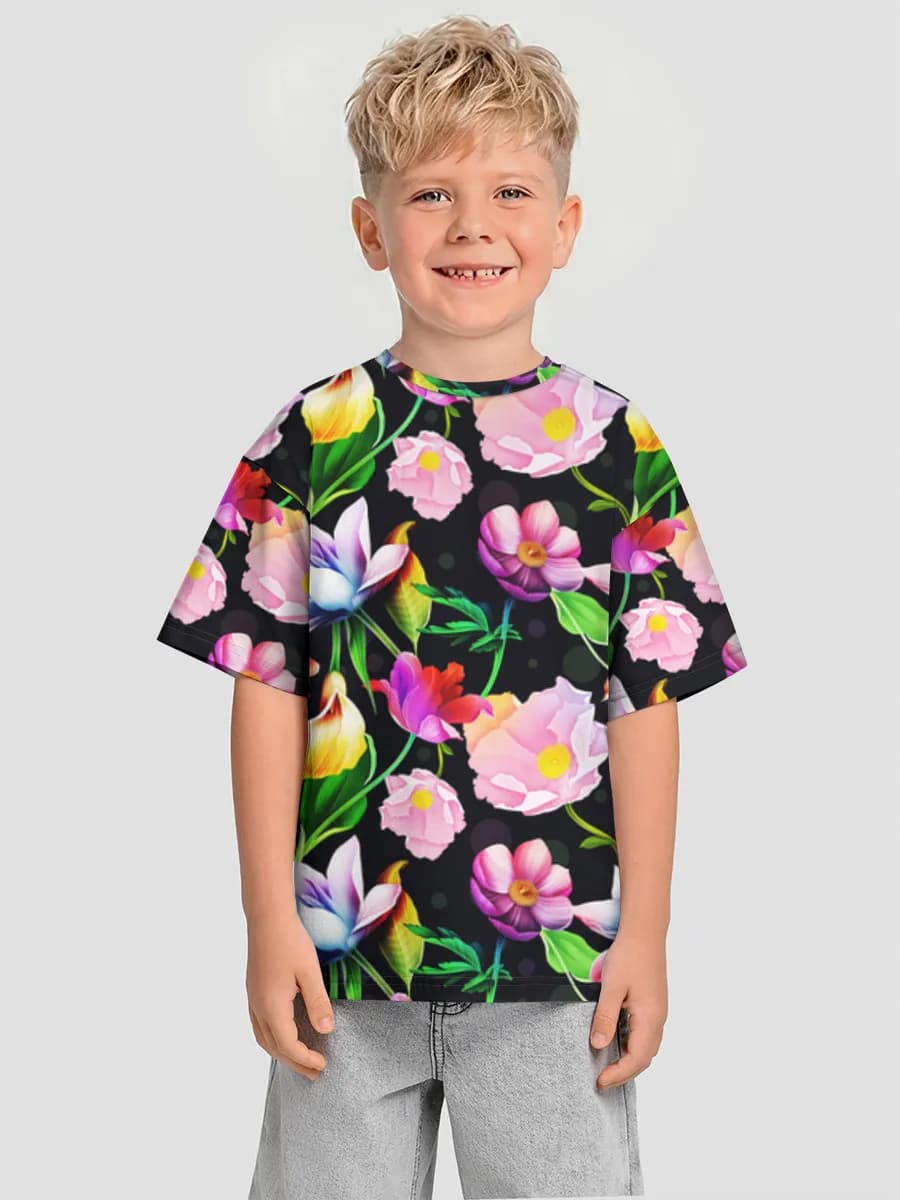 Oversized Baumwoll-T-Shirt Jungen