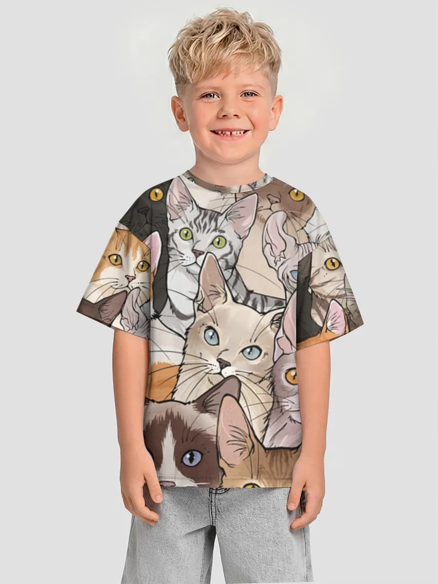 Boys' oversized cotton T-shirt