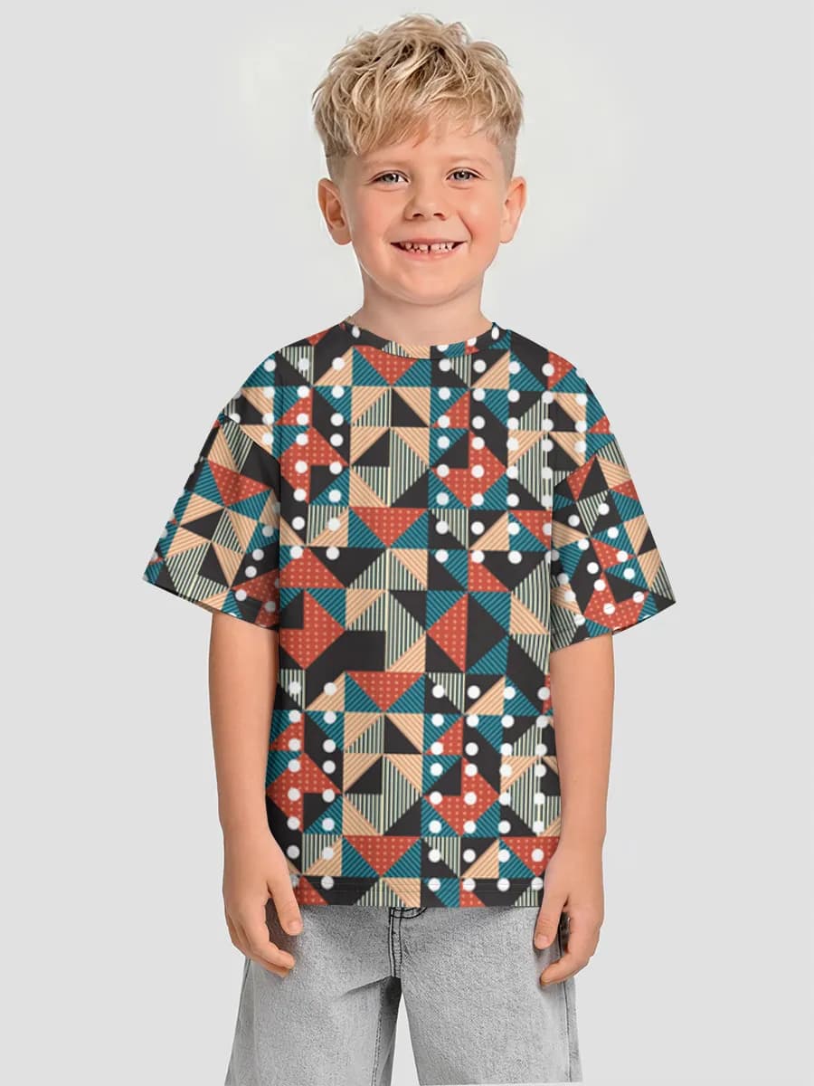 Boys' oversized cotton T-shirt