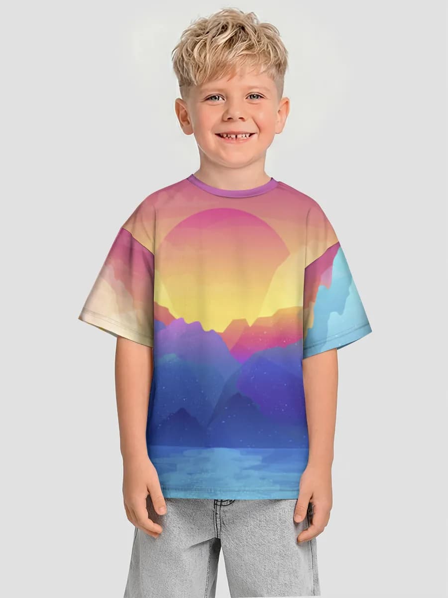 Oversized Baumwoll-T-Shirt Jungen