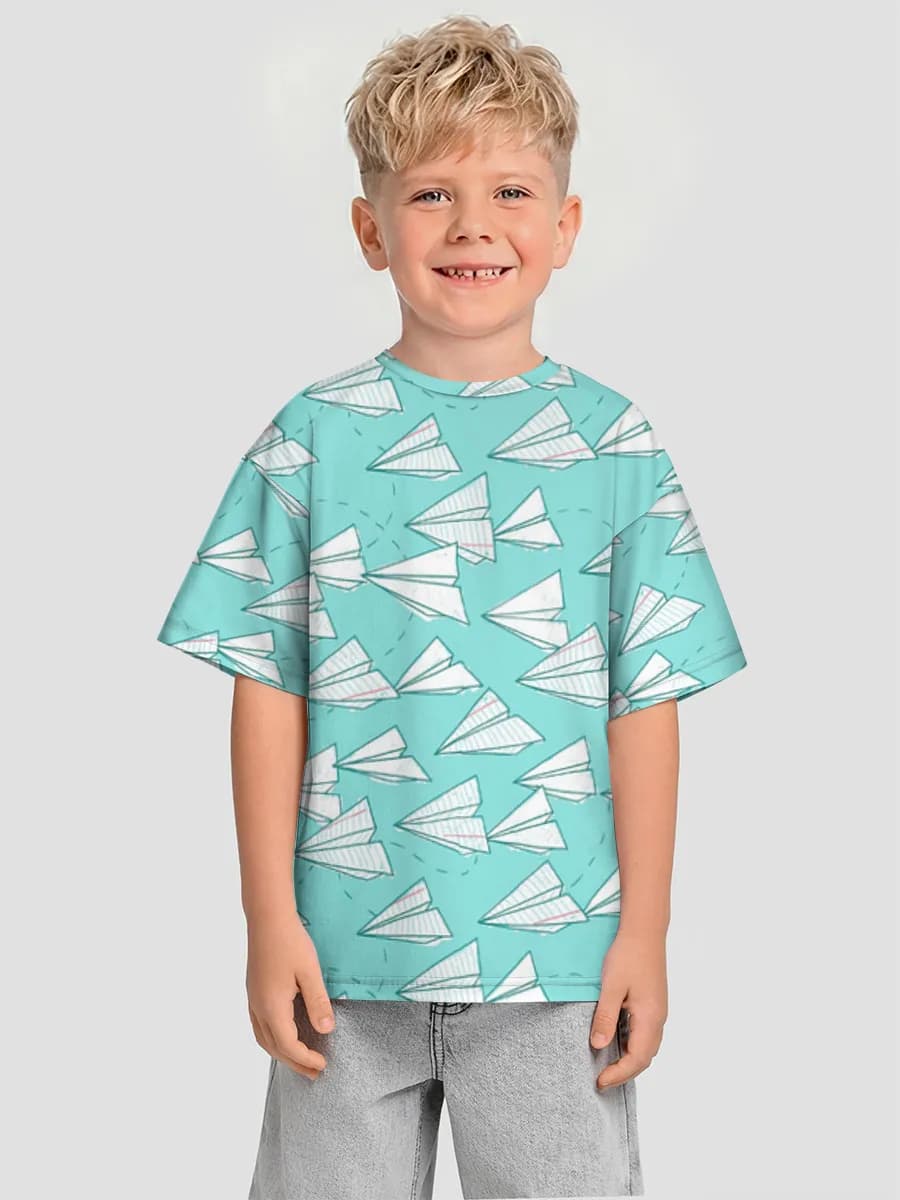 Boys' oversized cotton T-shirt