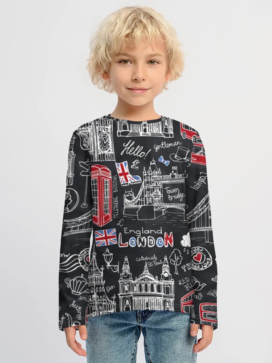 Baumwoll-Langarmshirt Jungen