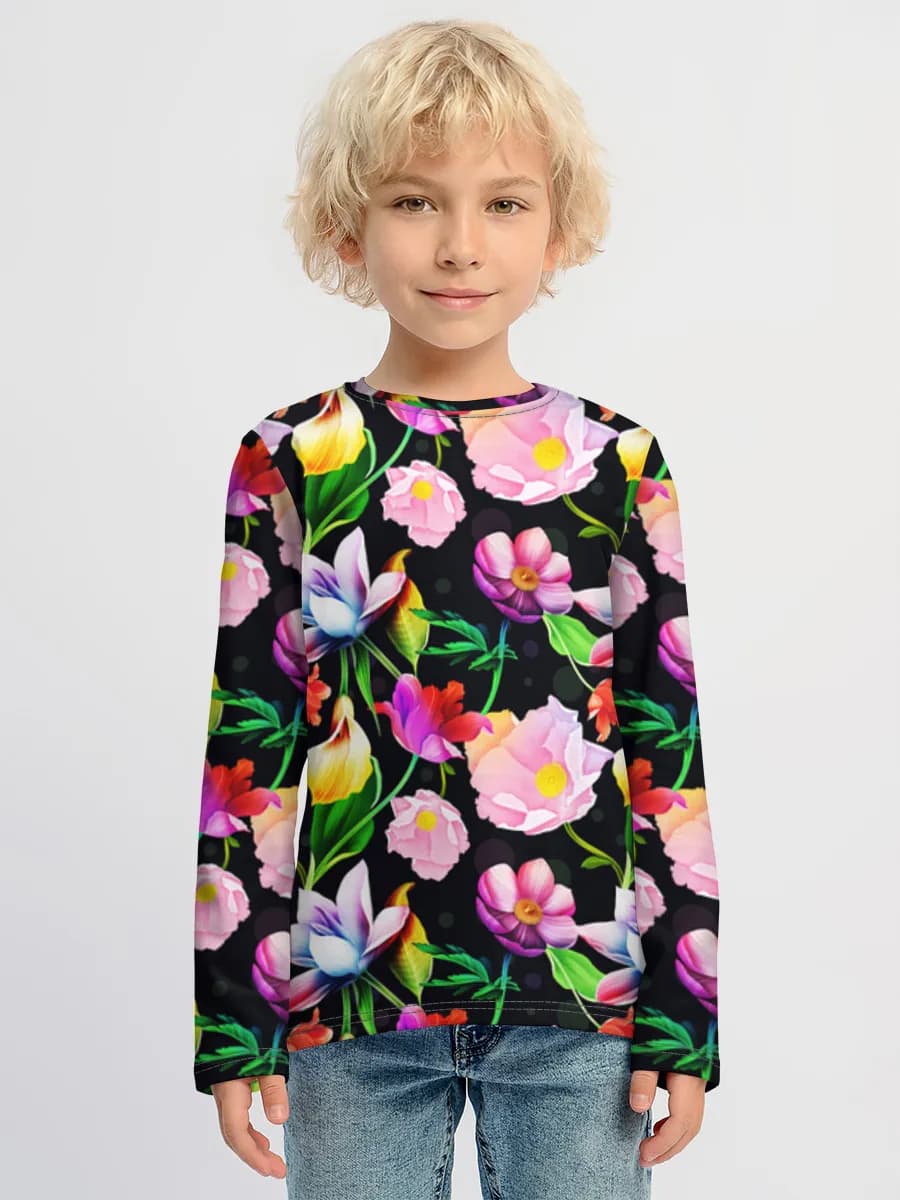 Baumwoll-Langarmshirt Jungen
