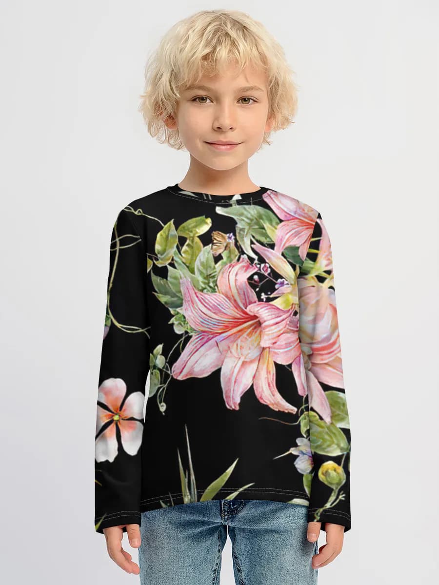 Baumwoll-Langarmshirt Jungen
