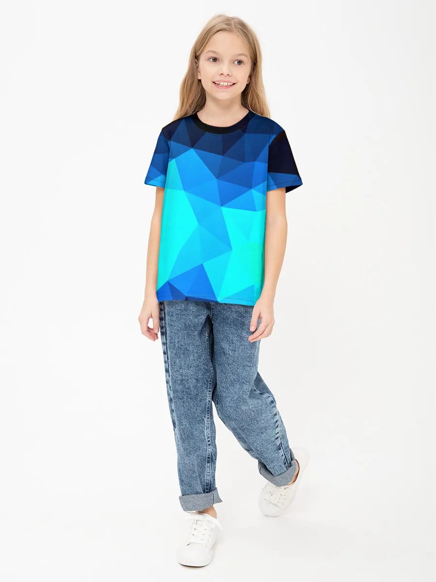 Blue Low Poly Geometry
