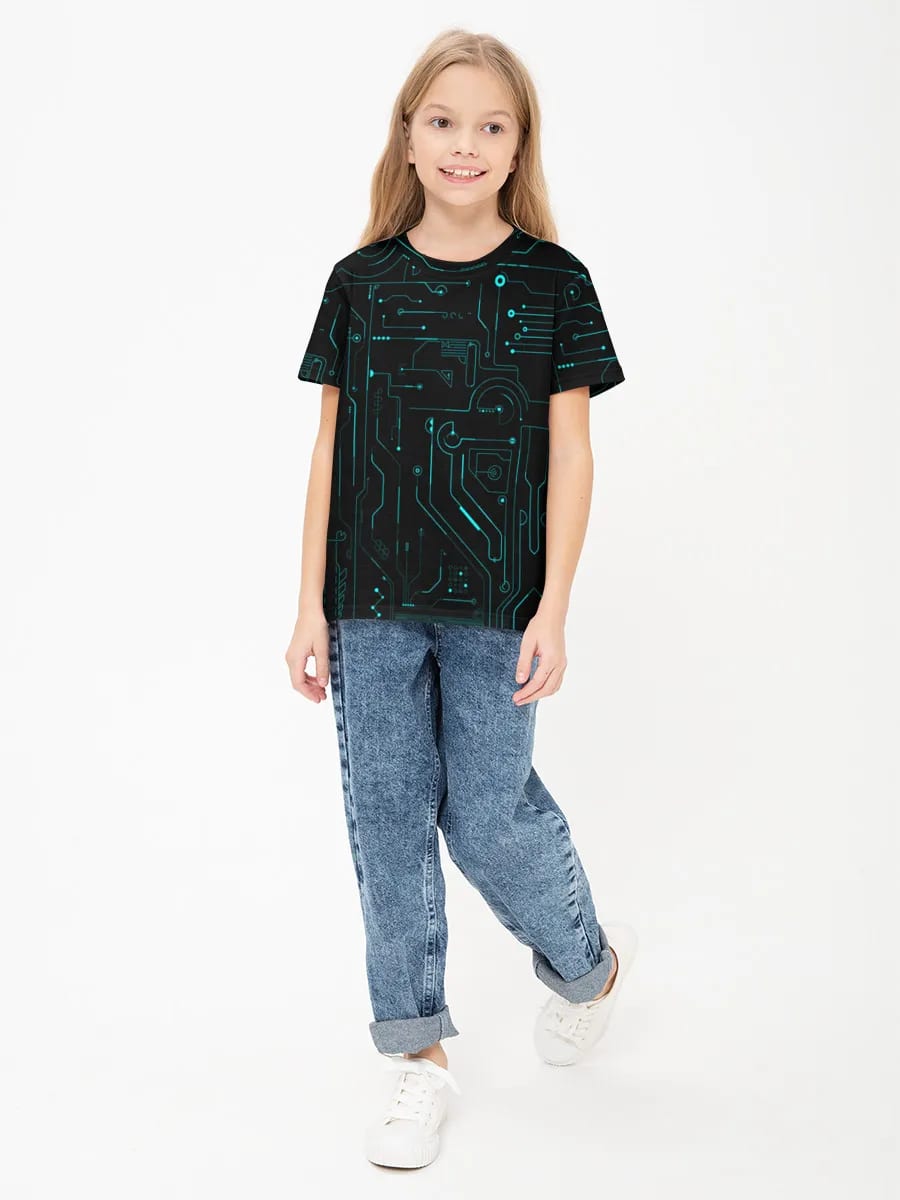 Neon Circuit Board Lines