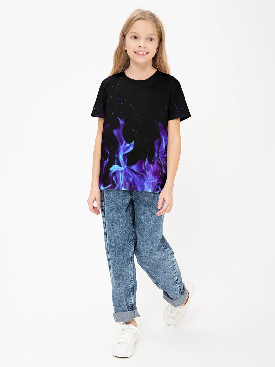 Neon Purple Blue Flames