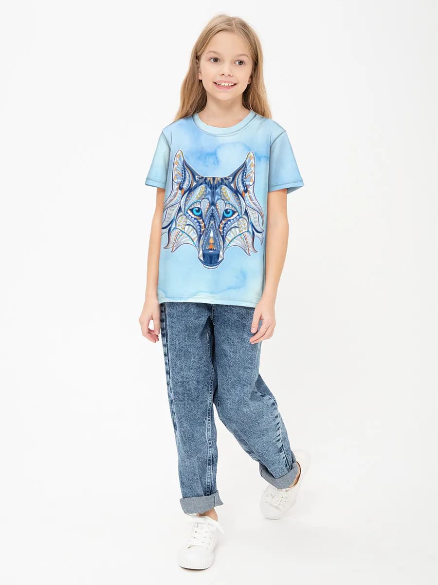 Girls' basic cotton T-shirt