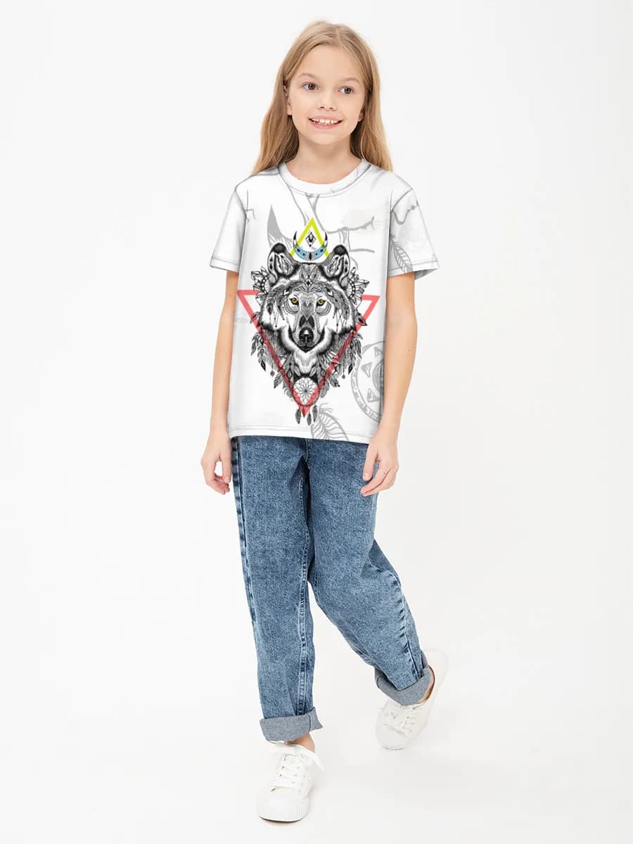 Girls' basic cotton T-shirt