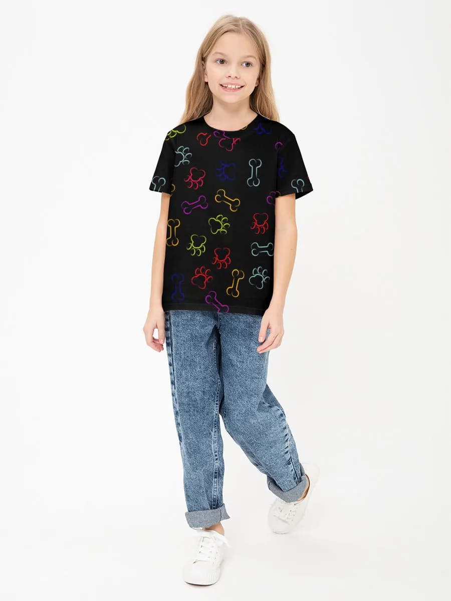 Girls' basic cotton T-shirt