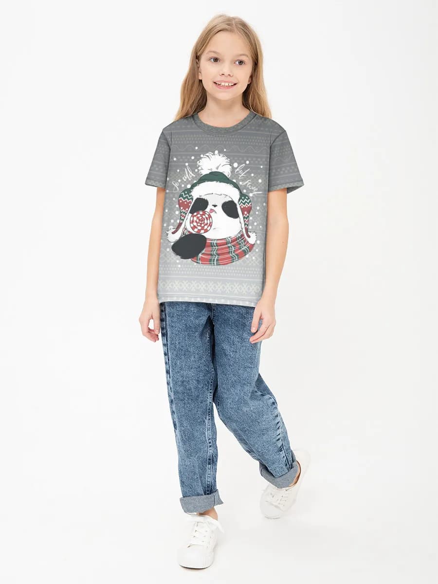 Girls' basic cotton T-shirt