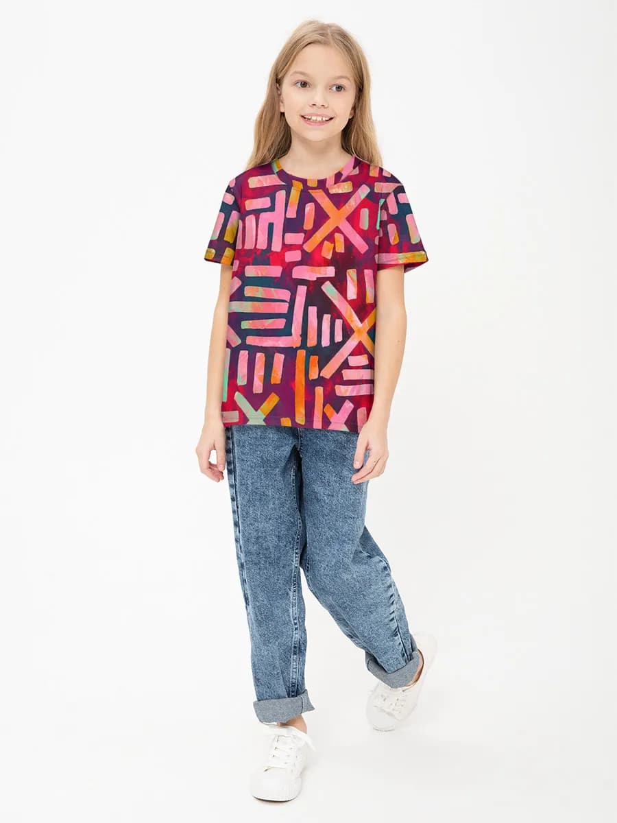 Basic Baumwoll-T-Shirt Mädchen