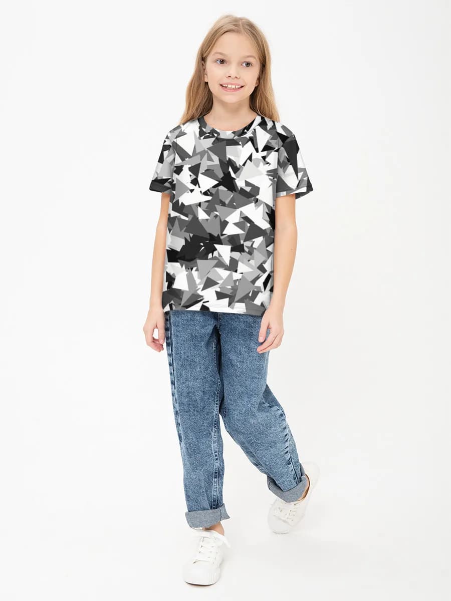 Girls' basic cotton T-shirt