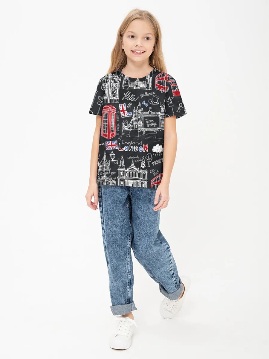 Basic Baumwoll-T-Shirt Mädchen